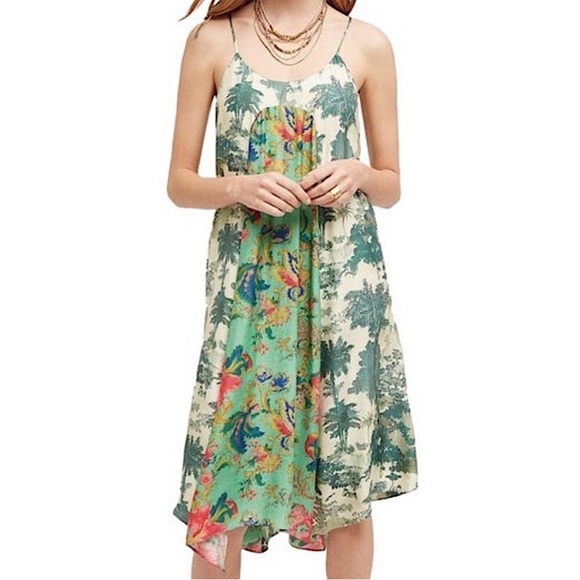ANTHROPOLOGIE Maeve Long Green Santee Swing‎ Dress - Picture 3 of 9
